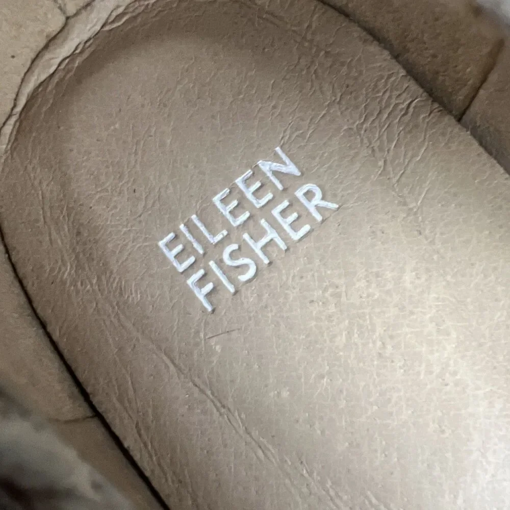 Eileen Fisher Posy Ballet Flats Suede Tan Pointed Toe Scalloped Women’s Size 11